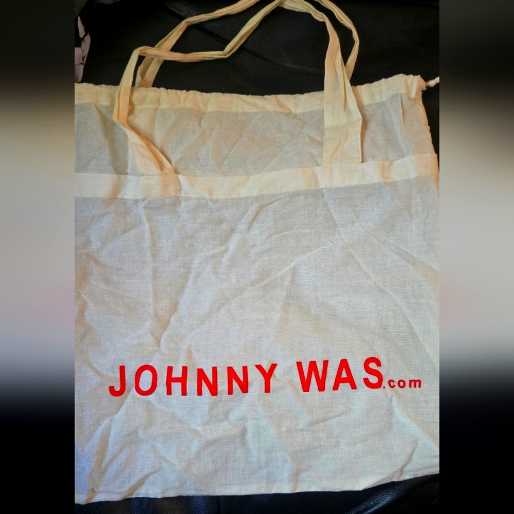 Johnny Was Cream lightweight Tote Bag 15"x16" NEW